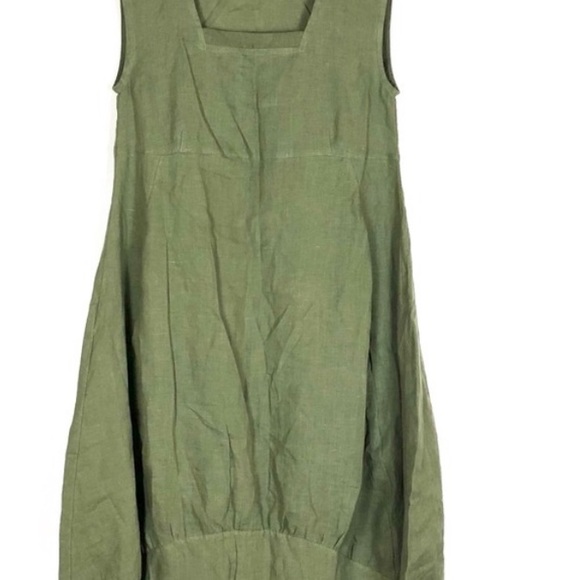 Linenbee “Mary Lou” Pinafore Smock Handmade Sustainable Linen Dress - Picture 6 of 6